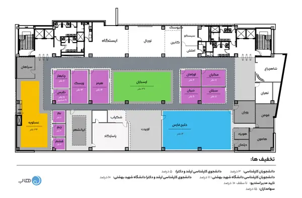 نقشه طبقه هفت (هاب بهشتی)